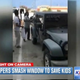 Shoppers smash window of Jeep to save two kids trapped inside on a hot day in Katy, Texas.
KHOU-TV Screenshot
